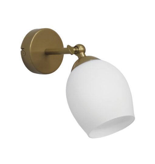 Επιτοίχιο φωτιστικό με μεταλλική βάση χρυσό ματ Γυαλί E/27 Heronia – 01-0379
