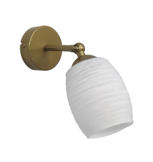 Επιτοίχιο φωτιστικό με μεταλλική βάση χρυσή ματ Γυαλί E/27 Heronia – 01-0397