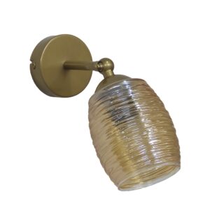 Επιτοίχιο φωτιστικό με μεταλλική βάση χρυσή ματ  E/27 Heronia – 01-0398