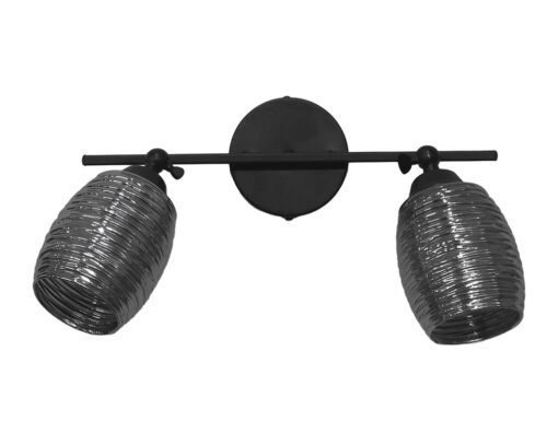 Ράγα και απλίκα δίφωτη ,μεταλλική ,μαύρη με σπαστό κλειδί & γυαλιά φυμέ BARREL 2/L KEY BL-FUME  Heronia – 01-0392