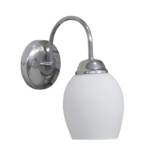 Επιτοίχιο φωτιστικό με μεταλλική βάση νίκελ & γυαλί λευκό, BULL/AP -A- NIKEL-WH ΑΠΛΙΚΑ ΓΥΑΛΙ E/27 Heronia – 01-0390