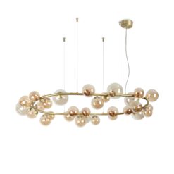IDEAL LUX Κρεμαστό Φωτιστικό PERLAGE 14xG19 Χρυσού Χρώματος – 322780