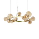 IDEAL LUX Κρεμαστό Φωτιστικό PERLAGE 14xG19 Χρυσού Χρώματος – 322797