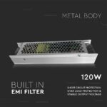 Τροφοδοτικό για LED 120W 12V IP20 Μεταλλικό V-TAC – 3243