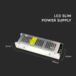 Τροφοδοτικό Μεταλλικό Slim IP20 DC:12V 150W 12.5A Dimmable V-TAC – 3257