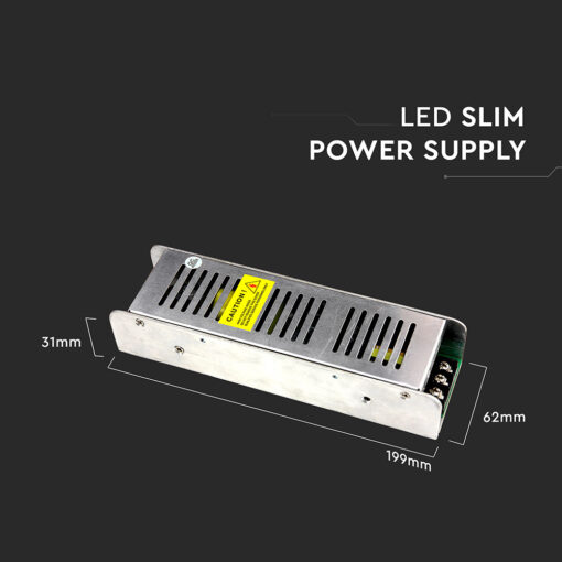 Τροφοδοτικό Μεταλλικό Slim IP20 DC:12V 150W 12.5A Dimmable V-TAC – 3257
