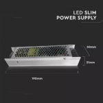 Τροφοδοτικό Μεταλλικό Slim IP20 DC:24V 120W V-TAC – 3262