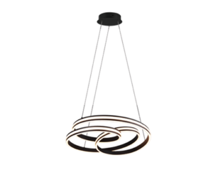 Κρεμαστό Φωτιστικό Trio Lighting  LED 60W Μαύρο Ματ Μεταλλικό Step Dimmable 7200lm  2300+3000+4000K – 326210132