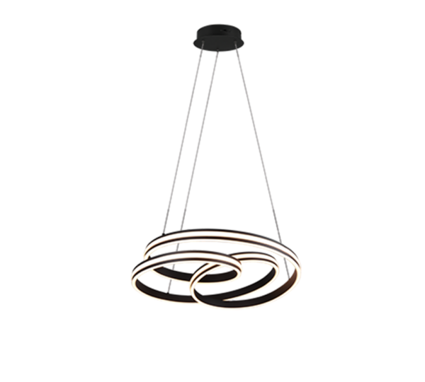 Κρεμαστό Φωτιστικό Trio Lighting  LED 60W Μαύρο Ματ Μεταλλικό Step Dimmable 7200lm  2300+3000+4000K – 326210132