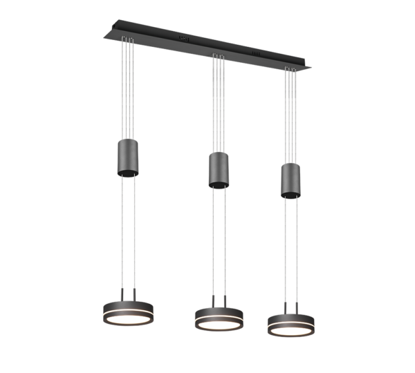 Κρεμαστό Φωτιστικό Trio Lighting  LED 9W Ανθρακί Αλουμίνιο Step Dimmable 1050lm  3000K – 326510342