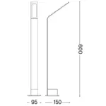 IDEAL LUX Φωτιστικό Κολωνάκι Κήπου AGOS LED 6.5W 3000K IP54 Μαύρου Χρώματος – 326689