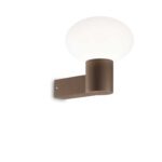 IDEAL LUX Φωτιστικό Τοίχου CLIO 1xE27 IP44 Καφέ Χρώματος – 326788