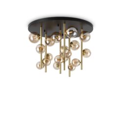 IDEAL LUX Φωτιστικό Οροφής PERLAGE 18xG9 Χρυσού Χρώματος – 328379