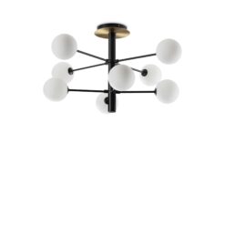 IDEAL LUX Φωτιστικό Οροφής COSMOPOLITAN 8xG9 Μαύρου Χρώματος – 328485