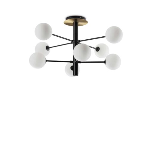 IDEAL LUX Φωτιστικό Οροφής COSMOPOLITAN 8xG9 Μαύρου Χρώματος – 328485
