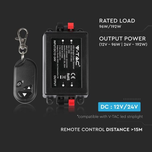 LED Dimmer για LED ταινία Με Χειριστήριο 96W/192W V-TAC – 3300
