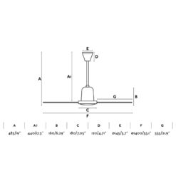 INDUS Ø140CM WHITE 3 BLADES                       FARO – 33001