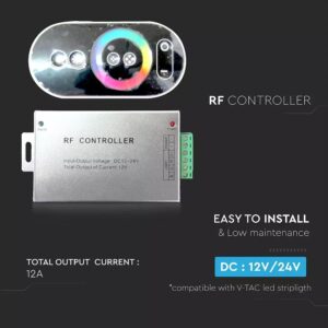 LED Controller με Τηλεχειριστήριο Αφής RF για Ταινίες RGB 144W/288W V-TAC – 3312