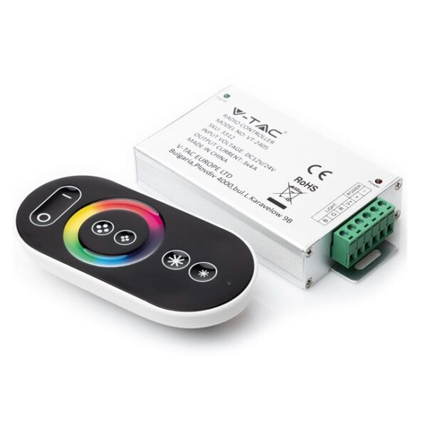 LED Controller με Τηλεχειριστήριο Αφής RF για Ταινίες RGB 144W/288W V-TAC – 3312