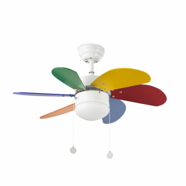 PALAO Ø 15.3 CM. MULTICOLOR 6 BLADES 1 X E14 40W  FARO – 33179