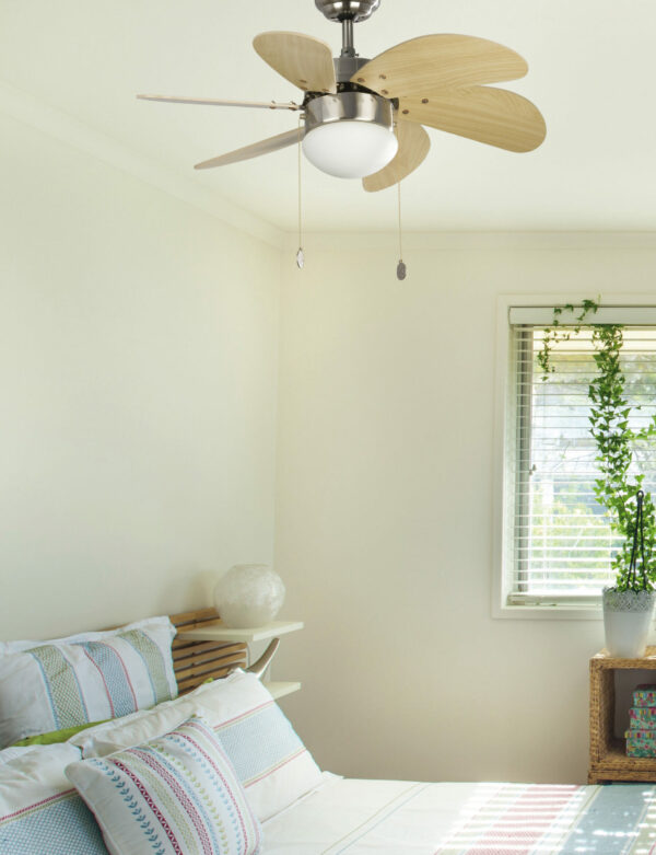 PALAO Ø82CM MATT NICKEL 6 BLADES 1 X E14 40W      FARO – 33183