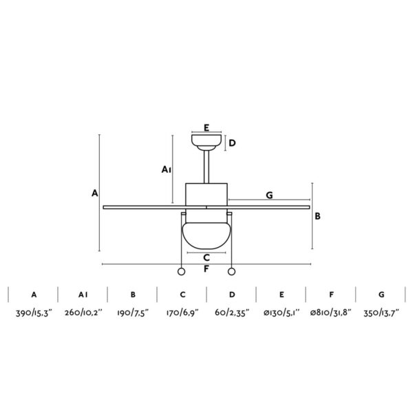 Faro Barcelona Palao Ανεμιστήρας Οροφής Γκρι  1 X E14 – 33186