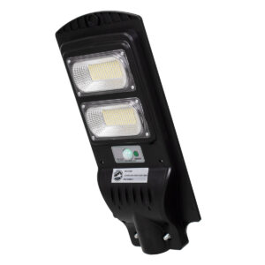 GloboStar® 71551 Αυτόνομο Ηλιακό Φωτιστικό Δρόμου Street Light LED SMD 100W 8000lm με Ενσωματωμένη Μπαταρία Li-ion 5500mAh – Φωτοβολταϊκό Πάνελ με Αισθητήρα Ημέρας-Νύχτας PIR Αισθητήρα Κίνησης Αδιάβροχο IP65 Ψυχρό Λευκό 6000K