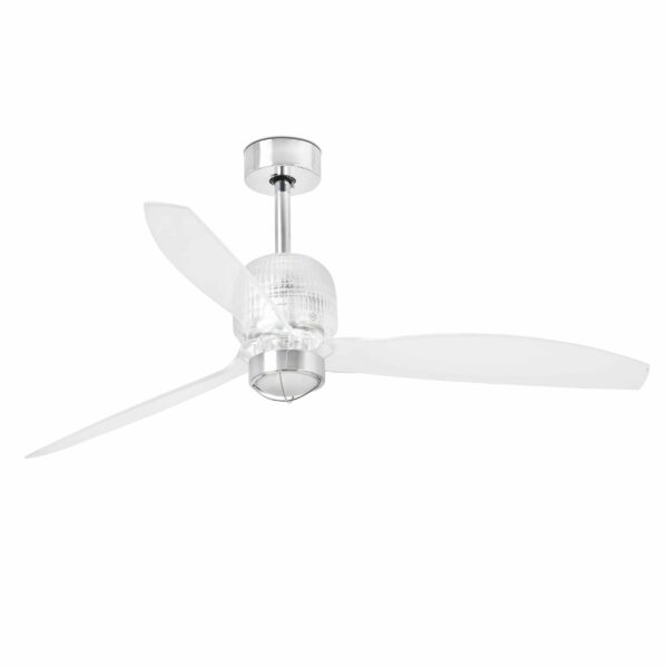 DECO FAN Ø1280 MM CHROME 3 TRANSPARENT BLADES 17W FARO – 33394D-9