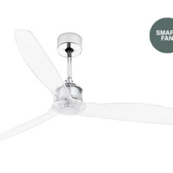 JUST FAN Ø1280 MM CHROME 3 BLADES TRANSPARENTS W/RFARO – 33394WP