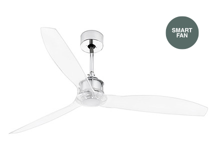 JUST FAN Ø1280 MM CHROME 3 BLADES TRANSPARENTS W/RFARO – 33394WP