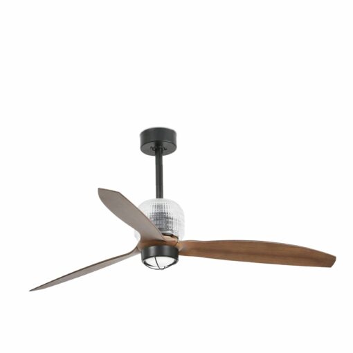 DECO FAN Ø1280MM BLACK WOOD BLADES 17W 3000K FARO – 33395D-10