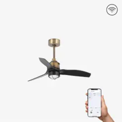 Faro Barcelona Century Smart Wi-Fi Ανεμιστήρας Οροφής με Φως και Τηλεχειριστήριο Μαύρος / Χρυσός – 33429WP-10FR