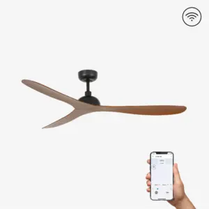 Faro Barcelona Gotland Smart Wi-Fi Ανεμιστήρας Οροφής με Τηλεχειριστήριο Μαύρο Καφέ – 33447WP