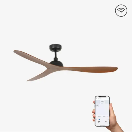 Faro Barcelona Gotland Smart Wi-Fi Ανεμιστήρας Οροφής με Τηλεχειριστήριο Μαύρο Καφέ – 33447WP