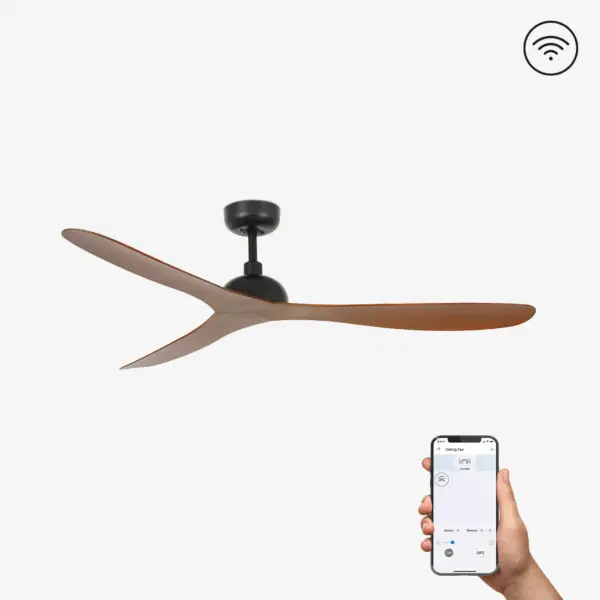 Faro Barcelona Gotland Smart Wi-Fi Ανεμιστήρας Οροφής με Τηλεχειριστήριο Μαύρο Καφέ – 33447WP