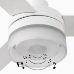 FARO ICE L Ανεμιστήρας Οροφής LED 12W 3000K με Ηχείο Bluetooth Λευκό/Ξύλο – 33460