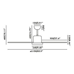 Faro Barcelona ANDROS XL Ανοδιώμενος Ανεμιστήρας Οροφής με Τηλεχειριστήριο Σατεν Χρώματος – 33465A