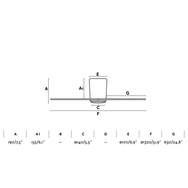 MINI TUBE FAN LED Matt black/wood ceiling DC motor  FARO – 32042-10