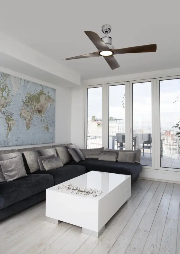 Faro Barcelona Winche Ανεμιστήρας Οροφής με Τηλεχειριστήριο Νίκελ – 33482