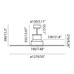 Faro Barcelona WINCHE Ανεμιστήρας Οροφής με LED Φως 3000K και Τηλεχειριστήριο- 33482-8