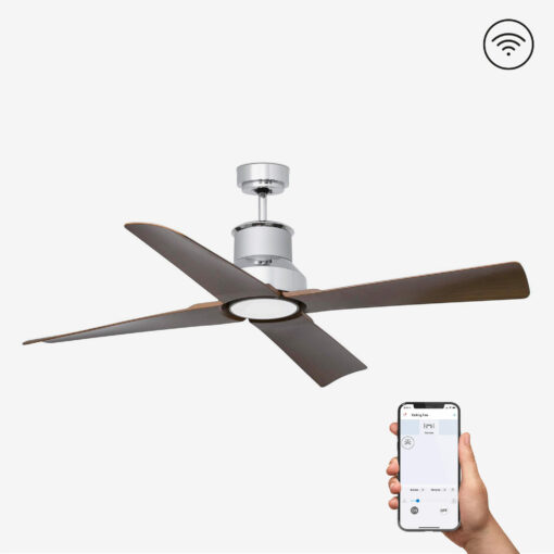 Faro Barcelona WINCHE Smart Wifi Ανεμιστήρας Οροφής Χρωμίου με Τηλεχειριστήριο – 33482WP