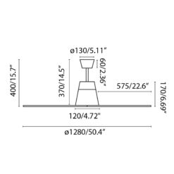 Faro Barcelona TYPHOON Smart Wifi Ανεμιστήρας Οροφής Γκρι Χρώματος με LED Φως 3000Κ και Τηλεχειριστήριο – 33489WP-15