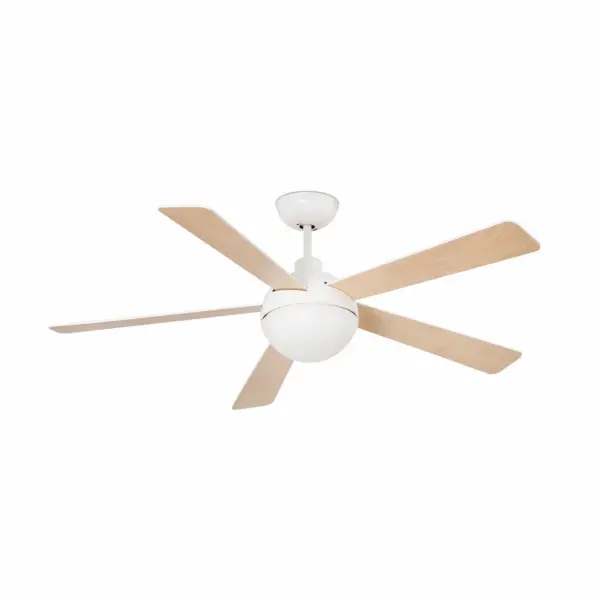 Faro Barcelona Ανεμιστήρας Οροφής Izaro Λευκός Ξύλο με Φως & Τηλεχειριστήριο – 33514