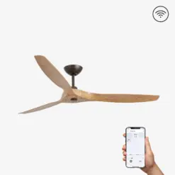 Faro Barcelona Morea Smart Wi-Fi Ανεμιστήρας Οροφής με Τηλεχειριστήριο Καφέ  – 33446WP