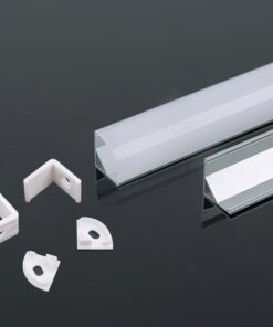 Προφίλ Αλουμινίου Γωνιακό με Γαλακτερό Καπάκι 2m V-TAC για ταινία LED – 3353