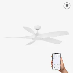 Faro Barcelona Cocos Smart Wi-Fi Ανεμιστήρας Οροφής με Φως και Τηλεχειριστήριο Λευκός – 33548WP