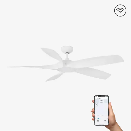 Faro Barcelona Cocos Smart Wi-Fi Ανεμιστήρας Οροφής με Φως και Τηλεχειριστήριο Λευκός – 33548WP