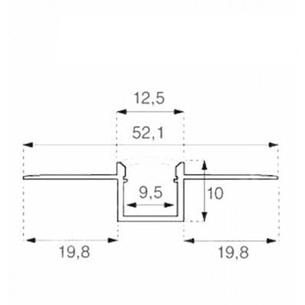 Προφίλ Αλουμινίου για Γυψοσανίδα με Γαλακτερό Καπάκι 2m V-TAC για ταινία LED – 3360