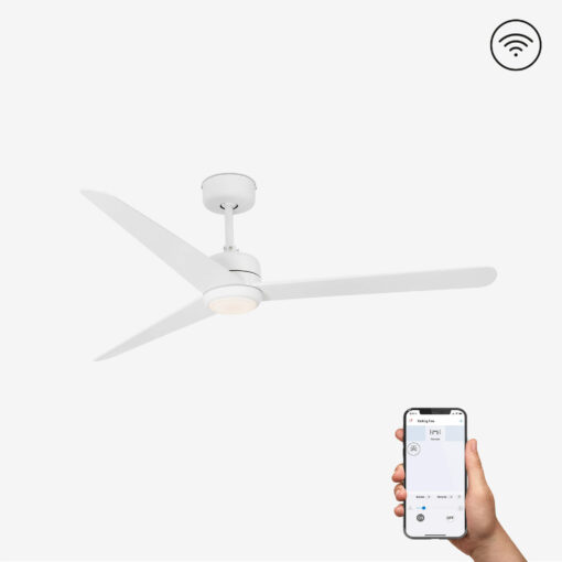 Faro Barcelona NUU L Smart WIFI Ανεμιστήρας Οροφής Λευκού Χρώματος με Φως LED 3000K και Τηλεχειριστήριο – 33722WP
