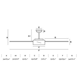 Faro Barcelona Hydra Ø1320 Ανεμιστήρας Οροφής Μαυρος/ Ξύλο με Τηλεχειριστήριο – 33725